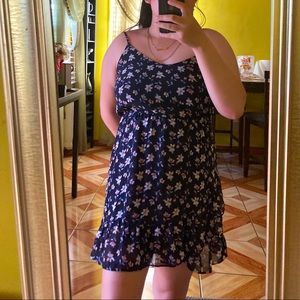 🤑Flowy Black Floral Summer Mini Dress